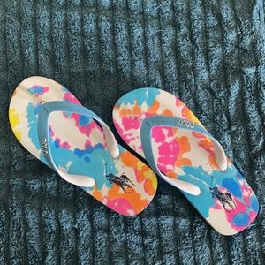 Polo tie dye flip flops